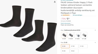FALKE Happy 2-Pack katoen multipack sokken voor €3,30 bij Amazon