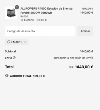 ALLPOWERS R4000 Estación de Energía Portátil 4000W 3600Wh por 1,440€