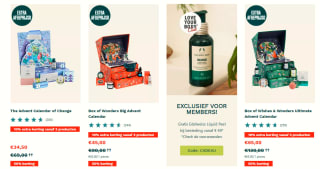 50% korting op diverse advent kalenders bij The Body Shop