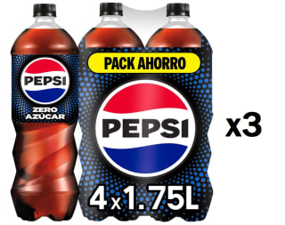 3 Packs de 4 Botellas de Pepsi Zero 1.75L MPK4 por 8.93€