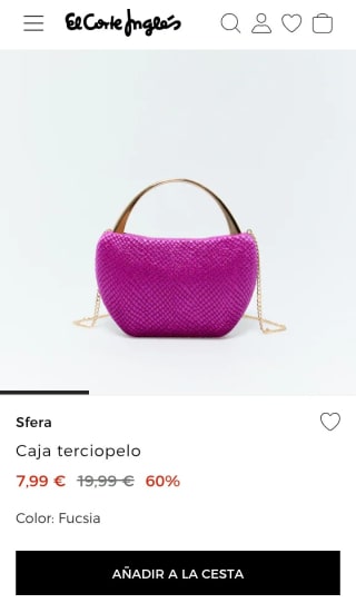 Sfers Bolso Caja terciopelo por 7,99€.