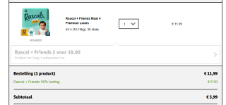 50% korting op Rascal + Friends premium luiers bij Kruidvat