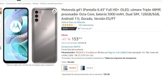 Smartphone Motorola g41 - 128GB/6GB por solo 153.94€