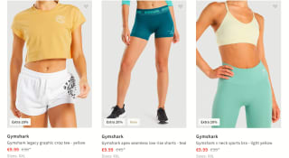 Diverse Gymshark sportkleding voor €8 dmv code bij Otrium
