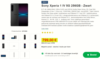 Sony Xperia 1 IV - Smartphone voor €799 bij Proshop