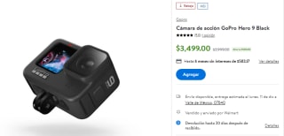 GoPro Hero 9 Black por $3,199 en Walmart con cupón