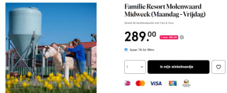 Familie Resort Molenwaard Midweek (Maandag - Vrijdag) voor€289 via de Etos