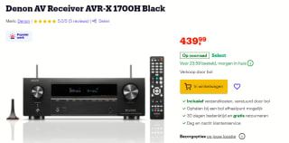 Denon AVR-X1700H 8K AV Receiver - Zwart voor €439 bij Bol.com