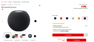 Apple HomePod Mini in diverse kleuren voor €89 bij de Mediamarkt