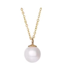Collier Femme Perle Blanche Ou Noire (Tahiti) Plaqué Or - Pendentif Perle Ronde Imitation Grade 4A+ à 41,78€