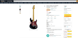 Guitarra elétrica, modelo TG-530 Black Woodstock Series Tagima - R$ 896