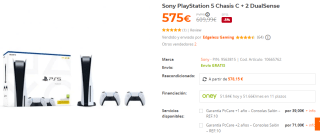 Sony PlayStation 5 Disco Chasis C + 2 DualSense por 575€