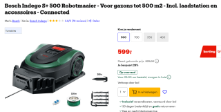 Bosch Indego S+ 500 - Robotmaaier voor €599 bij Bol.
