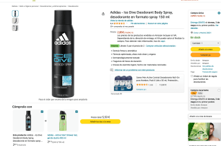 3 Desodorante Adidas Ice Dive Deodorant Body Spray en formato spray 150 ml por 5,42€