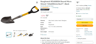 "Roughneck ROU68004 Round Micro Shovel: Only £9.73"