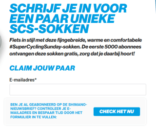 Gratis Shimano sokken aan te vragen