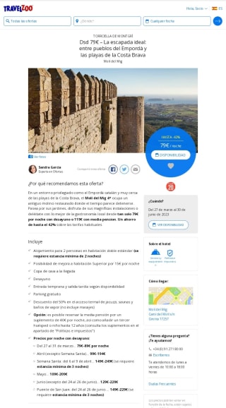 Escapada Empordá y Playas Costa Brava desde 79€ para 2 personas.