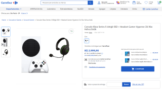 Console da Microsoft, modelo Xbox Series S de 500GB - R$ 2.999,90