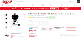 Barbecue à charbon Weber Master-Touch GBS E-5750 - 57 cm à 269€