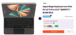Apple Magic Keyboard voor iPad Air 13" & Pro 12,9" QWERTY voor €199 bij iBOOD