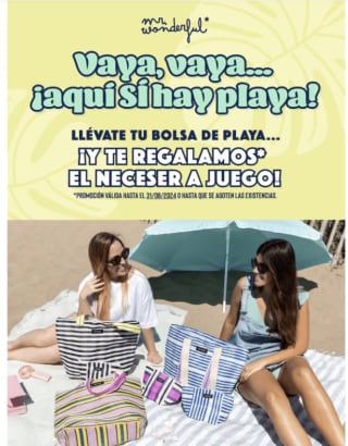Regalo de neceser a conjunto con compra de bolsa de playa