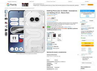 Móvil Nothing Phone (2a) 12+256GB por solo 295,87€