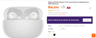 Auriculares Xiaomi Redmi Buds 4 Pro por 64.99€
