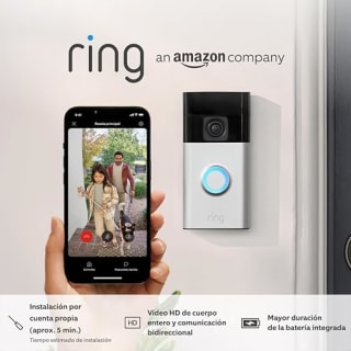 Ring videotimbre con batería (2024), con vídeo HD de cuerpo entero por 59,99€