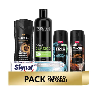 Pack Axe & TRESemmé - Champú + Gel de Ducha + Desodorantes + Pasta de Dientes por 8.75€