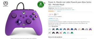 Power A, Mando con cable PowerA para Xbox Series X|S - Morado Royal por 25,11€