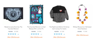 25% korting op alle Halloweenitems in de Disney Store