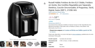 Russell Hobbs Freidora de Aire 8,5 l Doble por 53,96€