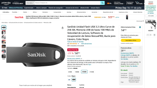 SanDisk Ultra Curve 256GB USB por 14,89€