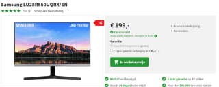 Samsung LU28R552UQRXEN - 4K IPS Monitor - 28 Inch voor €199 bij Art & Craft