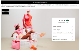 12€ de regalo por 50€ de compra Lacoste