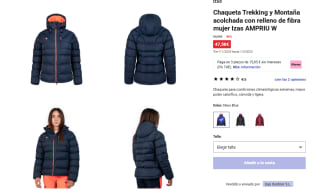 Chaqueta Trekking y Montaña acolchada con relleno de fibra mujer Izas AMPRIU W por 47,50€