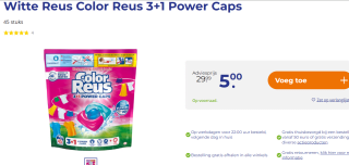 Color Reus 3+1 Power Caps - Wascapsules - 45 Wasbeurten voor €5 bij Trekpleister