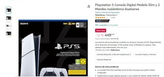 Playstation 5 slim digital & 2 DualSense controllers voor €449 bij Amazon ES
