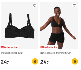 20% extra korting op badmode bij HEMA