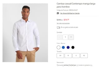 Camisa Casual Contempo Manga Larga por $174 en Suburbia