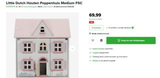 Little Dutch Houten poppenhuis medium voor €69,99 bij Baby dump