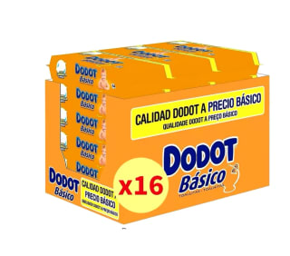 Toallitas DODOT Básico PACK ahorro16 paquetes de 54 unidades (864 toallitas) por 16,75€