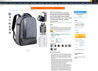 Mochila K&F Concept Fotográfica Impermeable Profesional para Cámara Reflex Trípode Lentes poe solo 58,99€