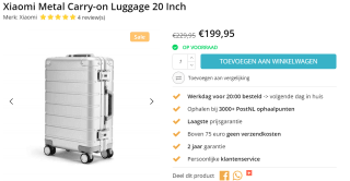 Xiaomi Metal Carry-on Luggage 20 Inch voor €199,95 bij Techpunt