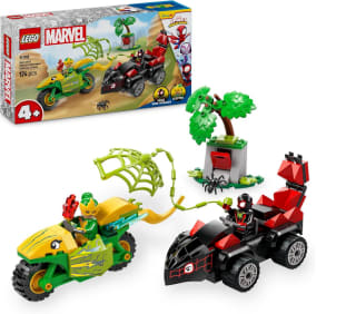 LEGO Marvel Spin y Electro: Duelo de Vehículos Dinosaurio Coche y Moto de Juguete por 14,99€