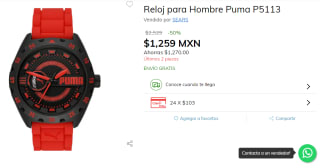 Descuento ClaroShop: Reloj Puma P5113 por $1,259