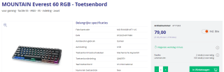 MOUNTAIN Everest 60, gaming toetsenbord voor €79 bij Azerty