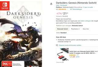 Darksiders: Genesis - Switch voor €21,34 bij Amazon