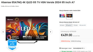 Hisense 65A7NQ - 65 inch - 4K QLED - 2024 voor €439 bij Ochama