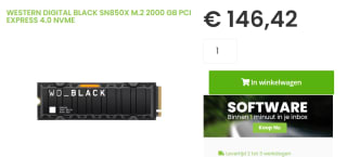 Western Digital Black SN850X - WDS200T2XHE voor €146,42 bij Sicomputers